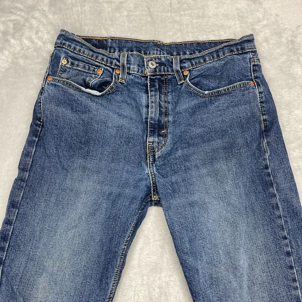 Levi's Jeans Mens 34x30 Blue Denim 527 Stretch Americana Slim Bootcut Grunge